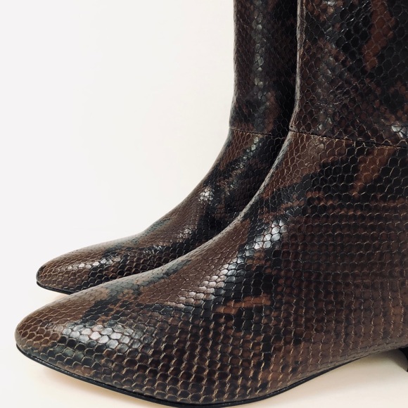Sigerson Morrison Boots Size 7. 5 US - Snakeskin Print Sigerson Morrison Leather Snake Embossed Knee Boot